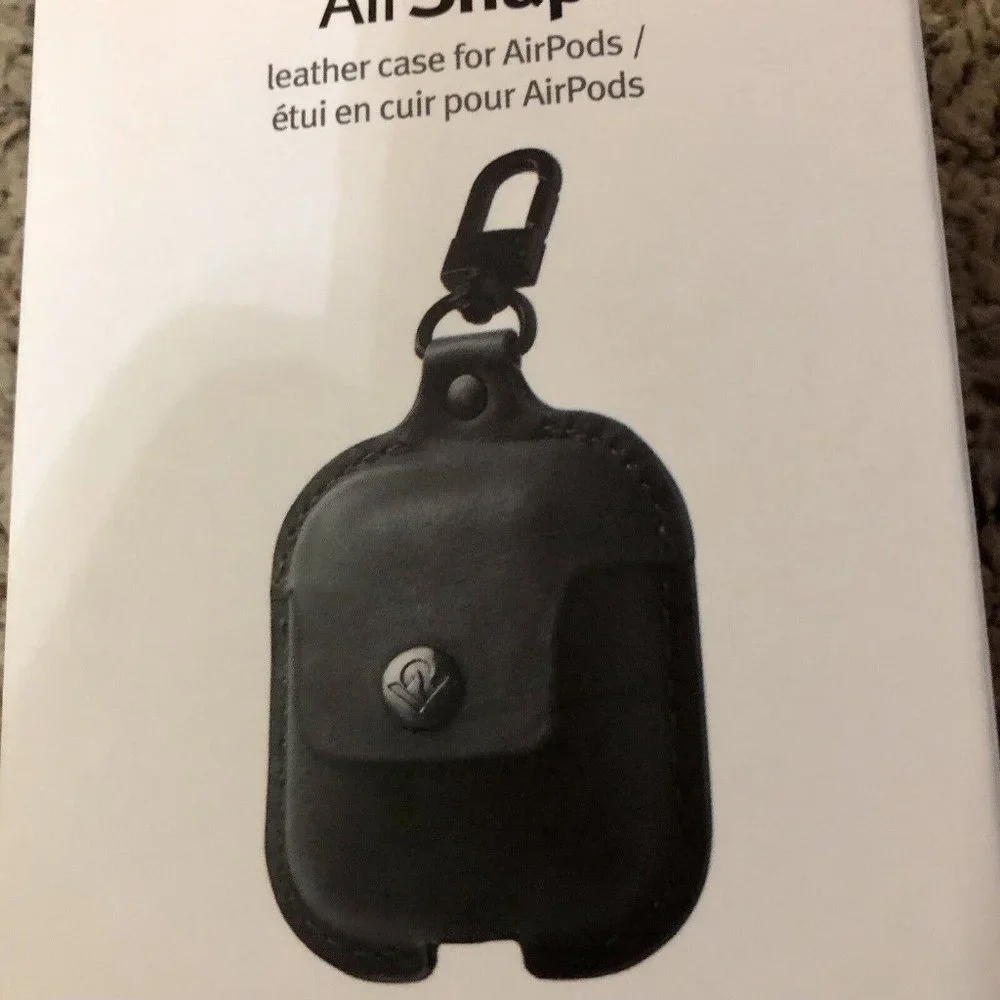 Twelve South AirSnap Leather Case for AirPods New Black Open Package - Picture 9 of 10